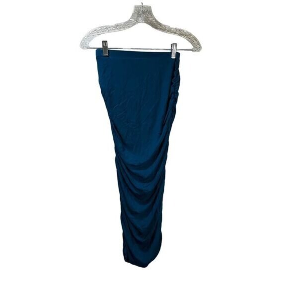 Johnny Fit Ruched High Waist‎ Long Maxi Skirt with Side Shirring - Picture 3 of 5